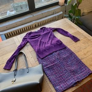 Lacoste Deep Purple V-Neck Sweater Women's